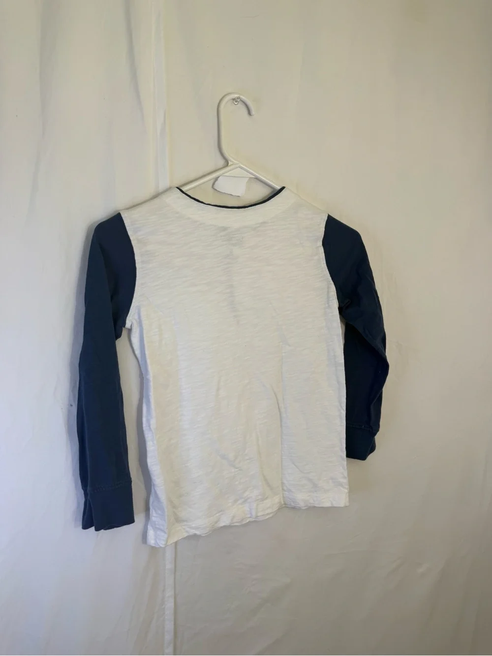 OshKosh B'gosh White Henley with Navy Long Sleeves